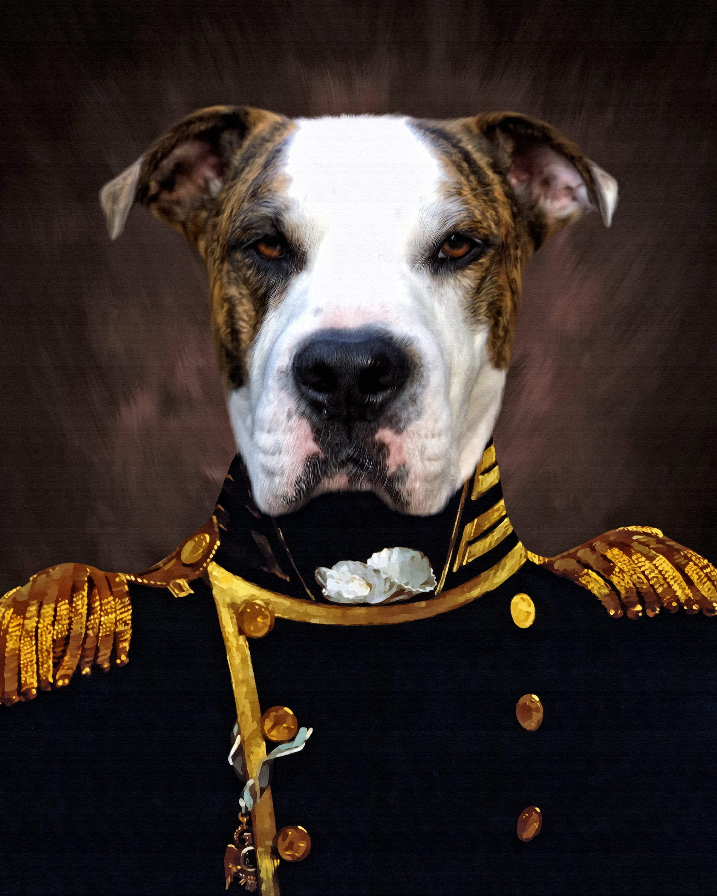 The Admiral Pet Portrait Canvas