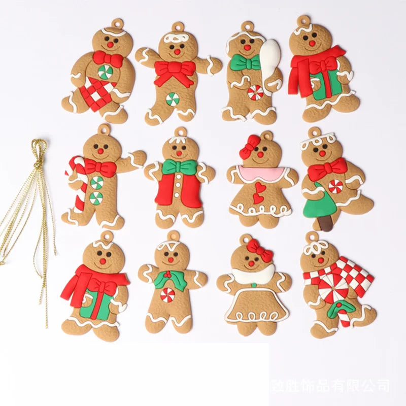 12-Pack Gingerbread Man Christmas Tree Ornaments