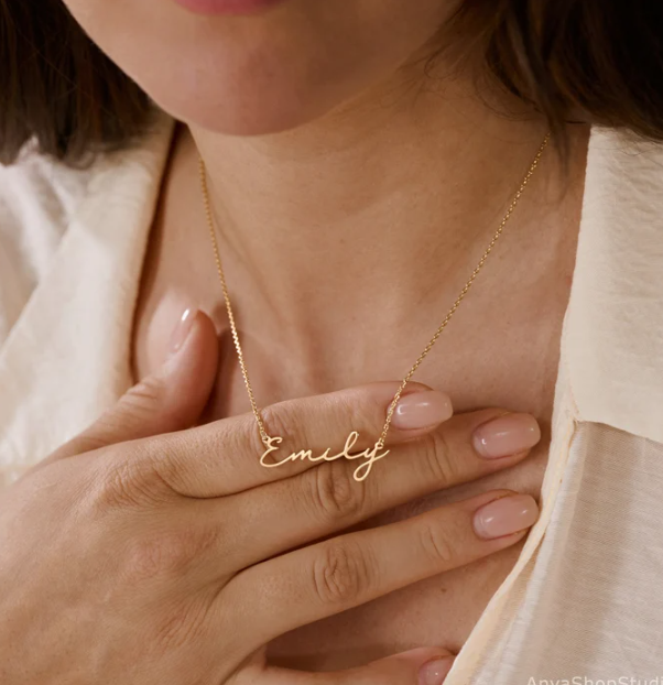 Dainty Personalised 18K Gold Plated Name Necklace