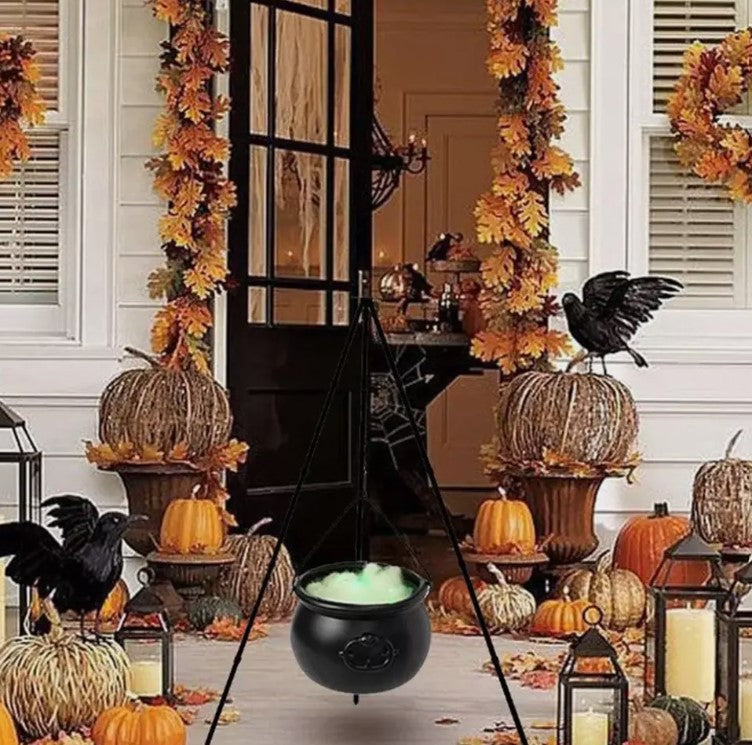 Spooky Halloween  Witches Cauldron with Lighted Tripod