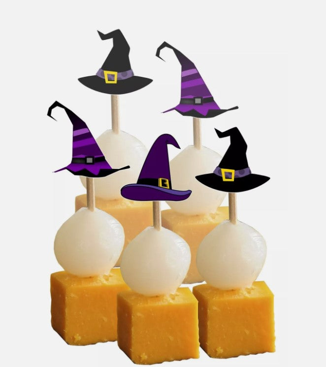 Enchanted Witch Hat Cupcake Toppers - 14 Pack Halloween Party Picks