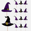 Enchanted Witch Hat Cupcake Toppers - 14 Pack Halloween Party Picks