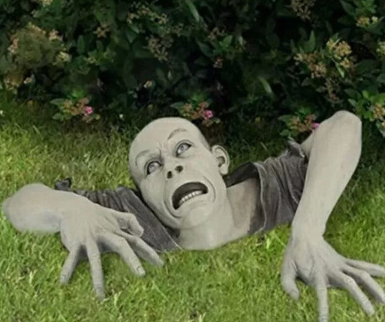 Terrifying Crawling Zombie Statue