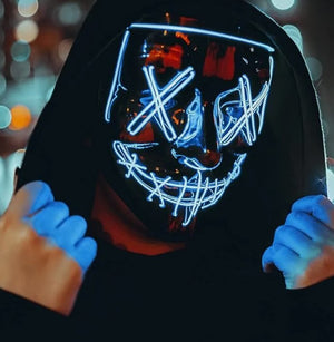 Neon Glow Purge-Inspired LED Halloween Mask