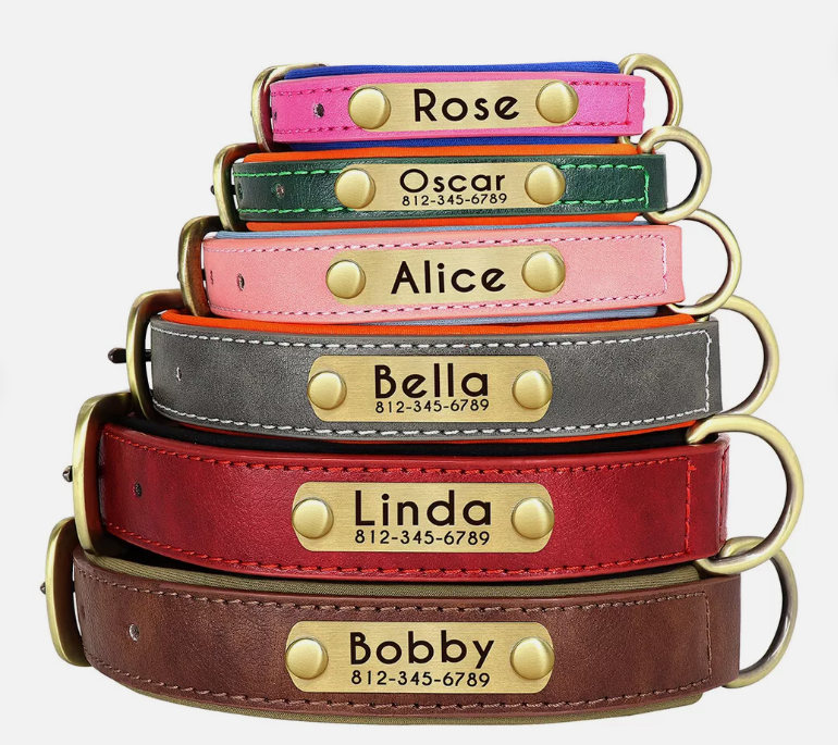 RoyalTag Personalised Leather Dog Collar