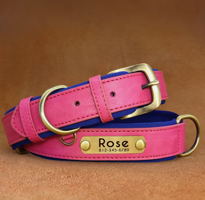 RoyalTag Personalised Leather Dog Collar