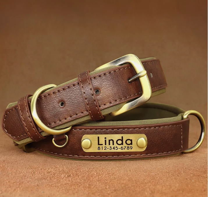 RoyalTag Personalised Leather Dog Collar