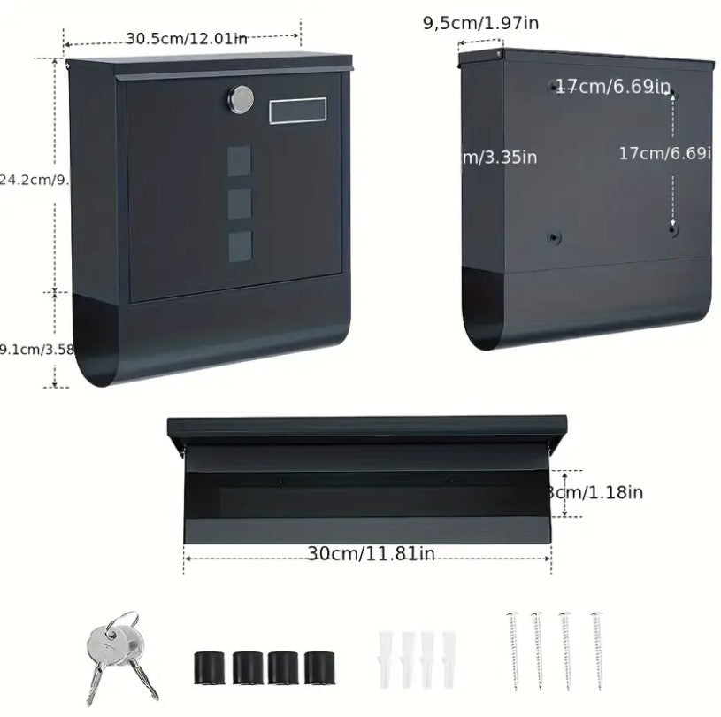 Easy-Install Waterproof Metal Mailbox