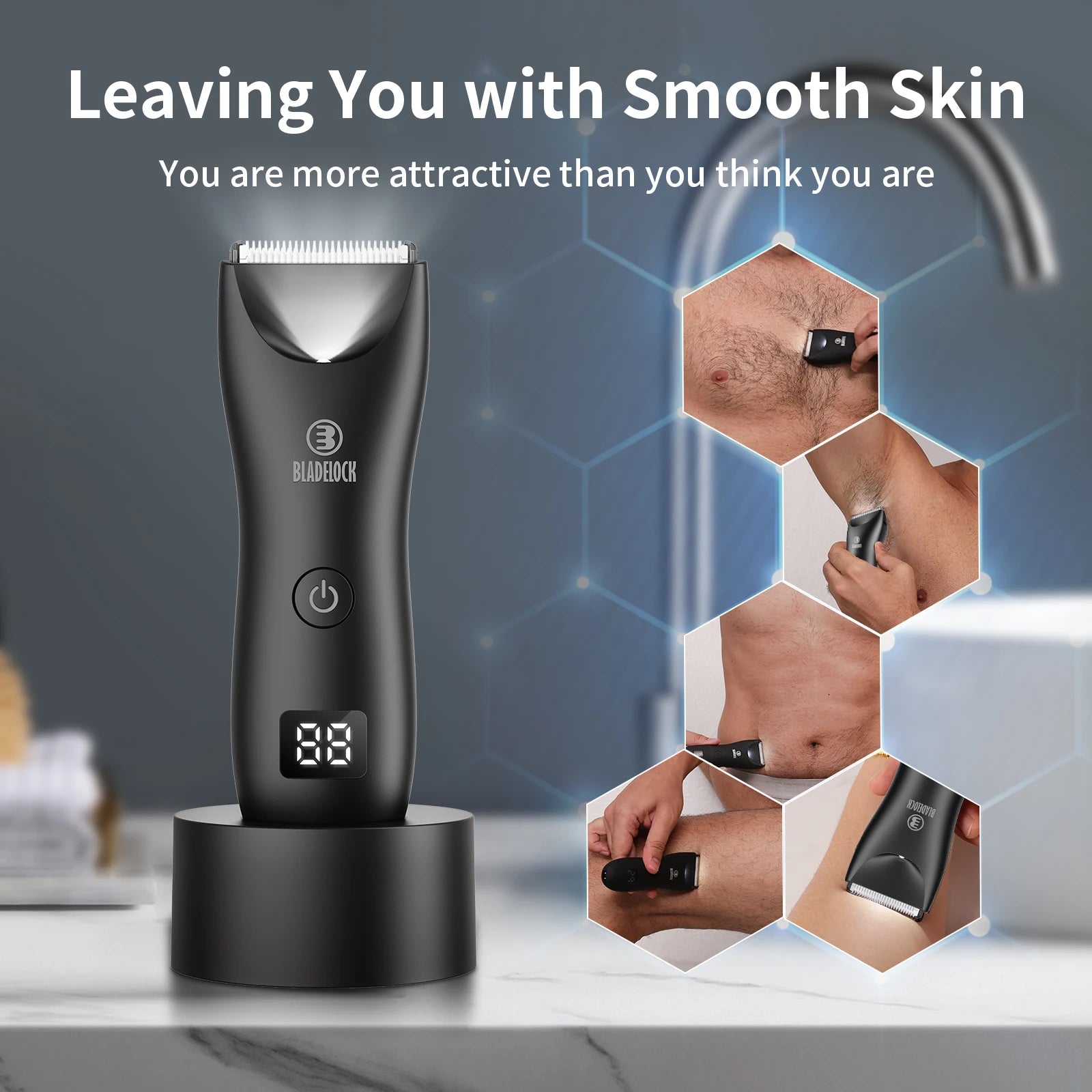 Rechargeable Body Hair Trimmer for Men