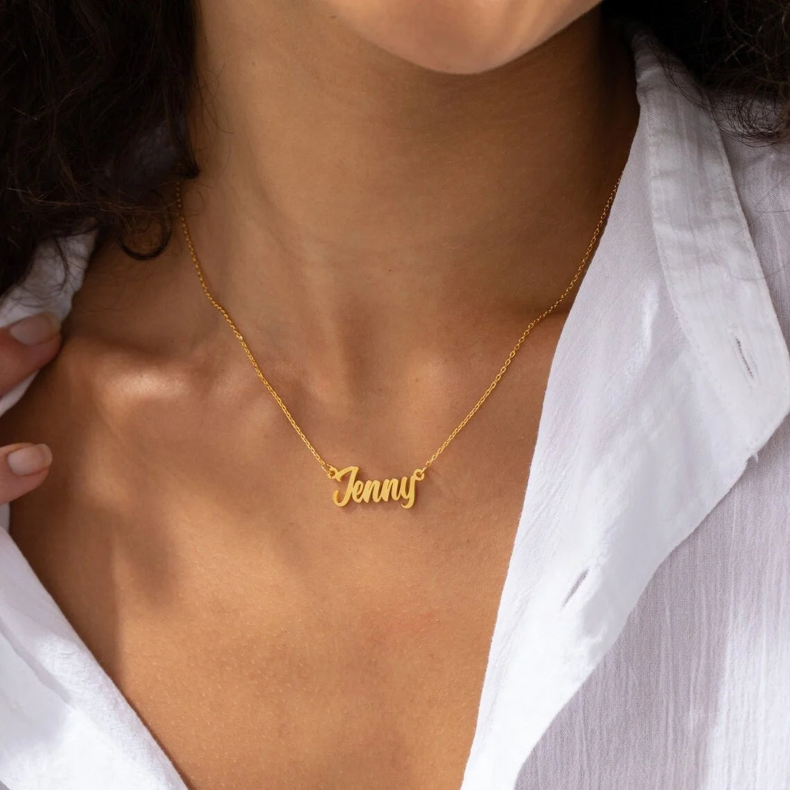 Personalised 18K Gold Plated Name Necklace