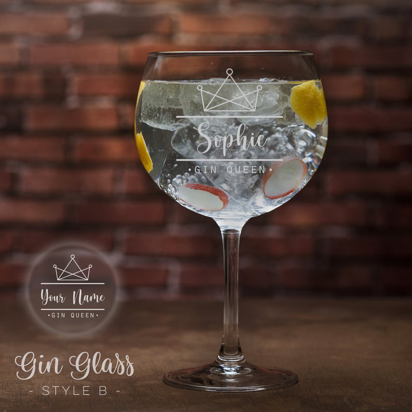 Personalised Gin Glass with Gift Box