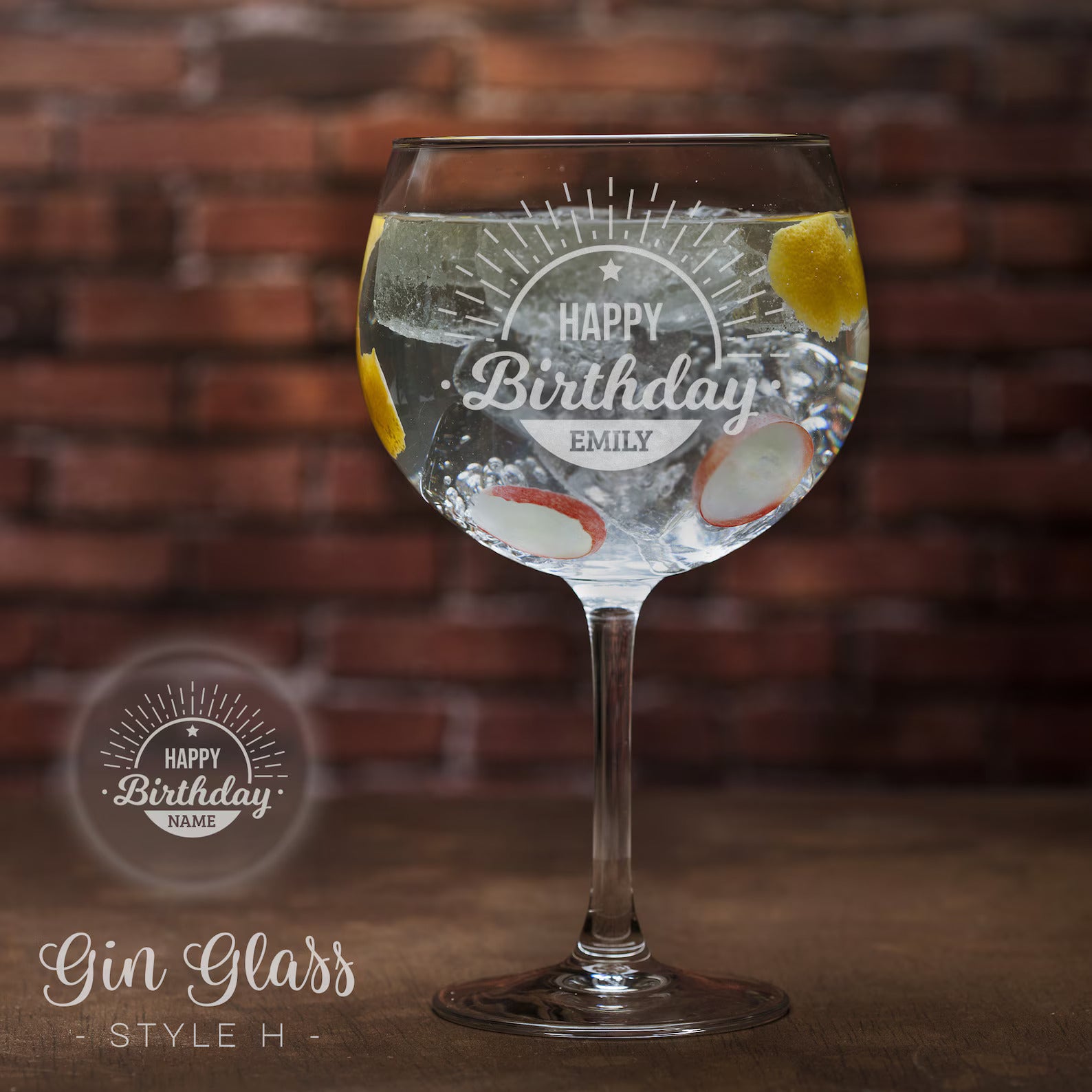 Personalised Gin Glass with Gift Box