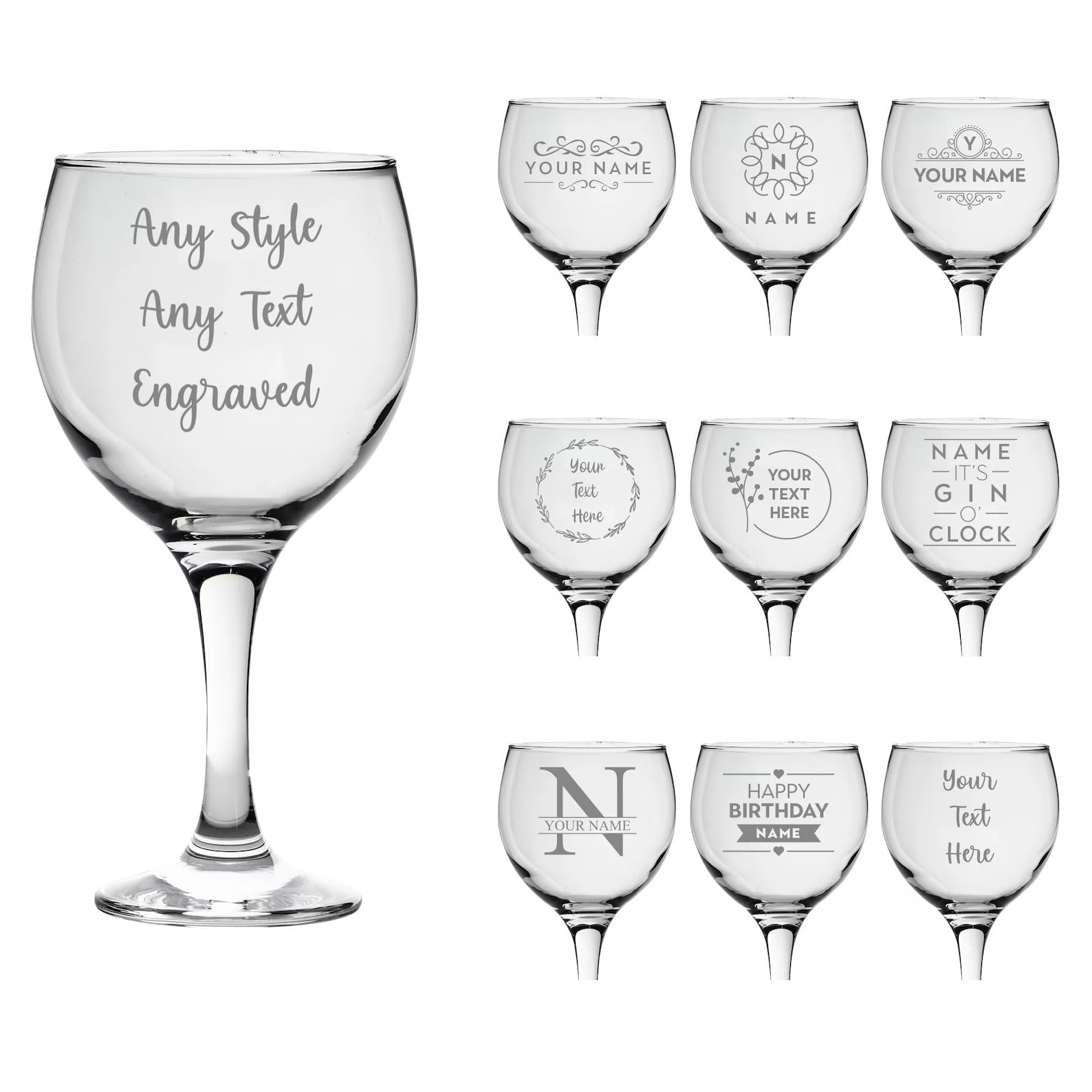 Personalised Name Gin Glass