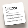 Noun Name Coaster