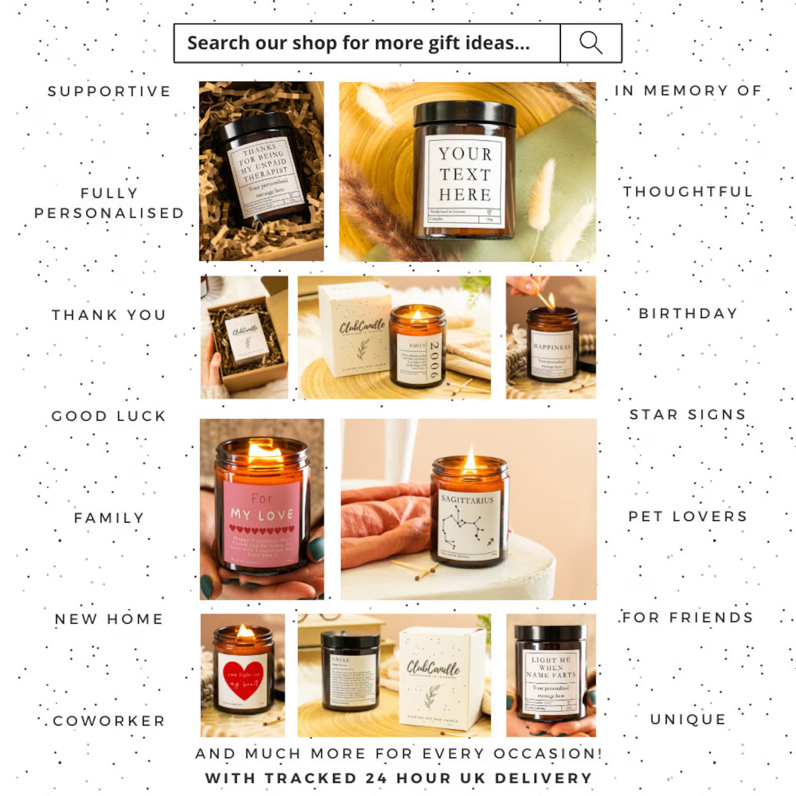 Personalised Text Candle Gift