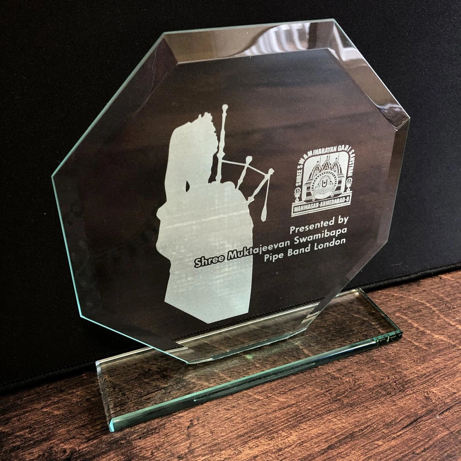 Personalised Engraved Jade Glass Award