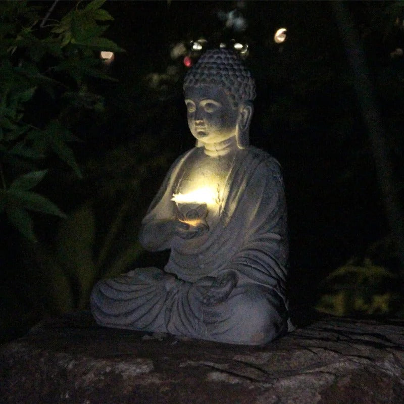 Calming Buddha Solar Garden Decor