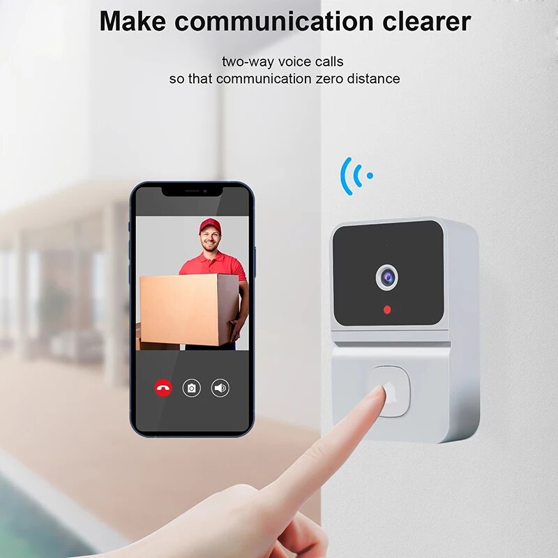 Wireless WiFi Doorbell with HD Camera - Night Vision & Video Intercom for Home Security