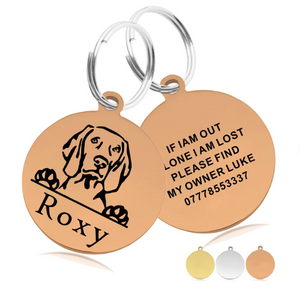 Prestige Round Personalised Dog ID Tag