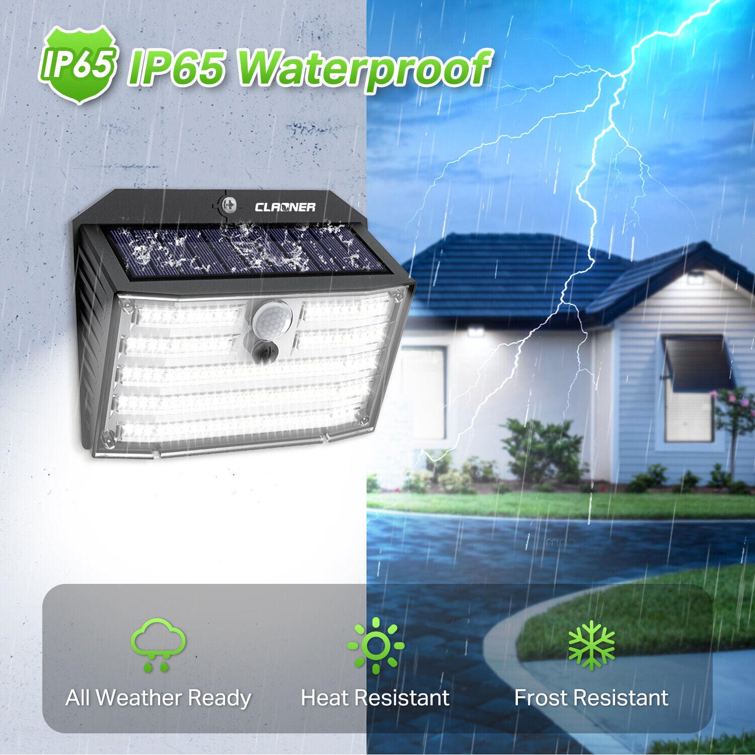 Security Solar Power Wall Light with 126 LED &amp; PIR Motion Sensor