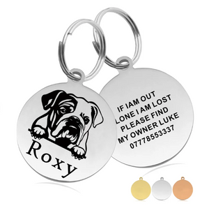 Prestige Round Personalised Dog ID Tag