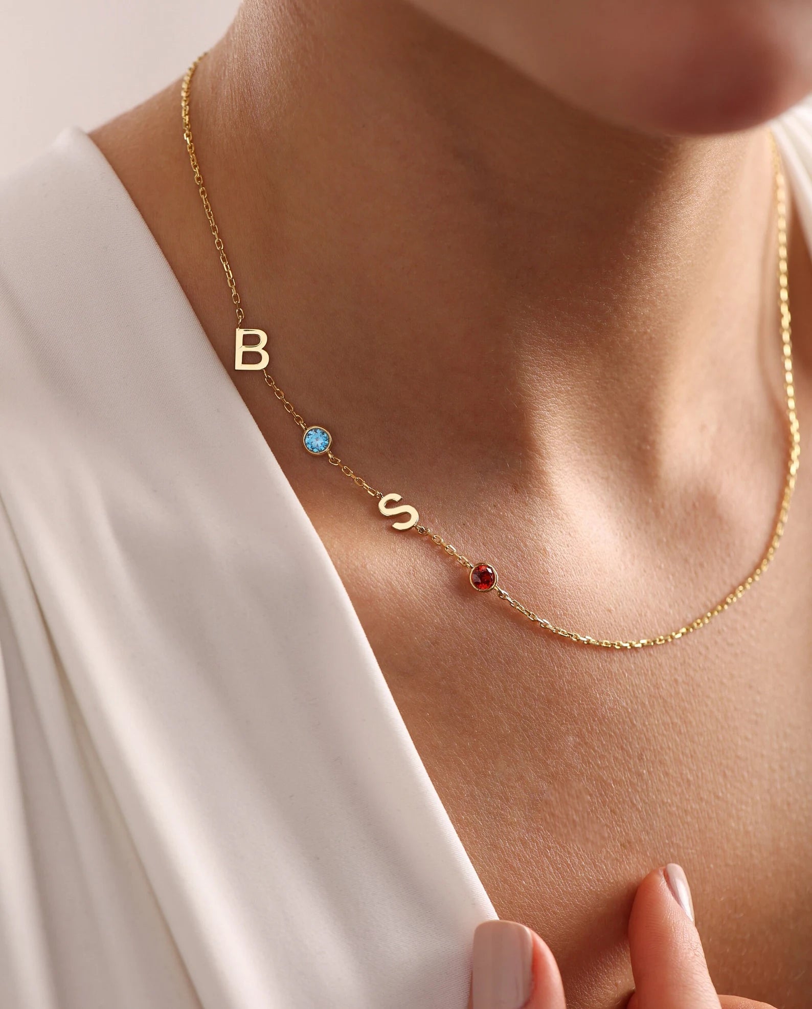 Sideways Initial Necklace