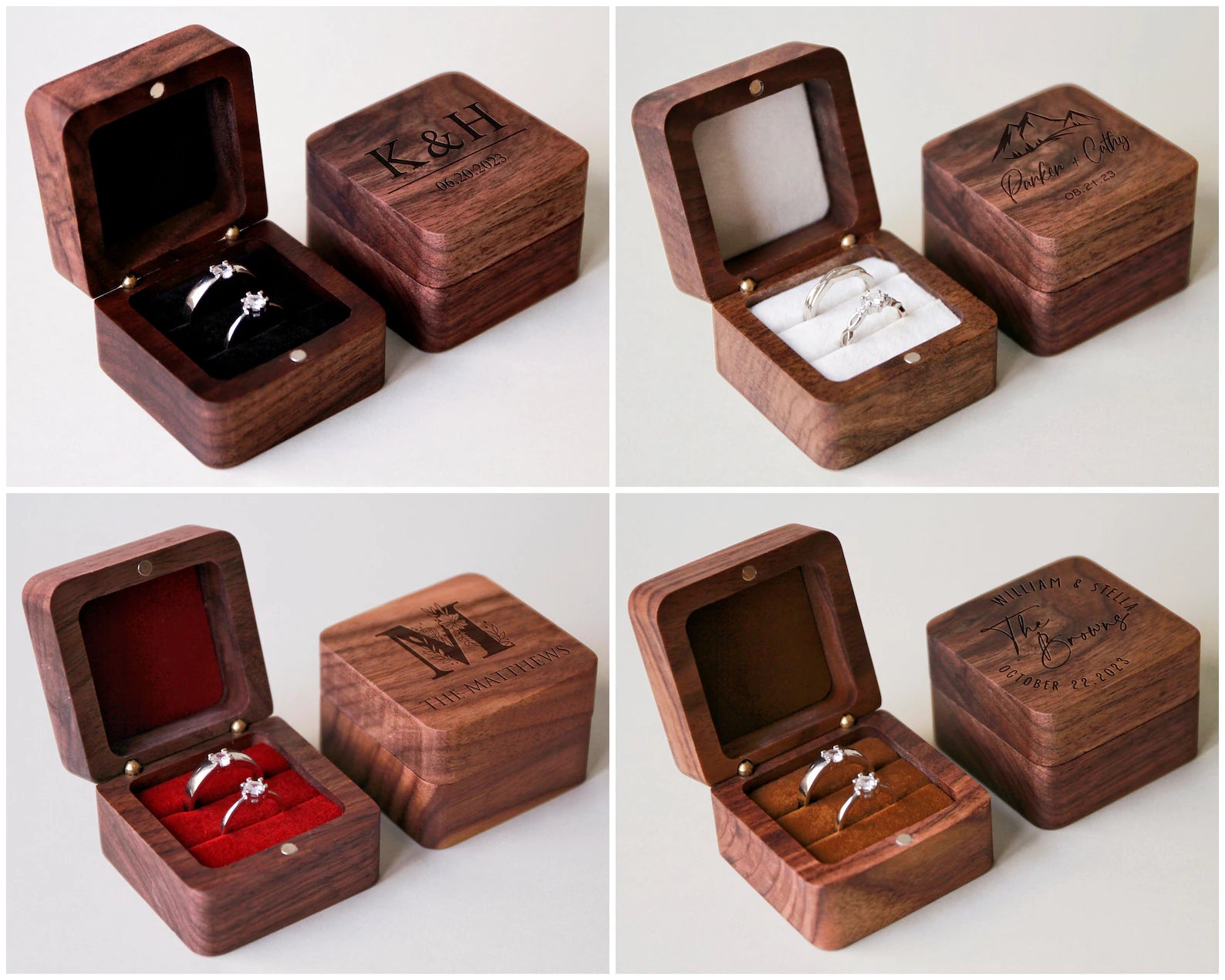 Personalised Engraved Engagement Ring Box